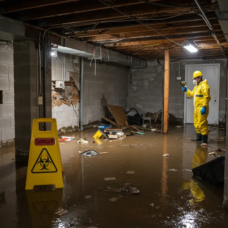 Flooded Basement Electrical Hazard in Red Springs, NC Property