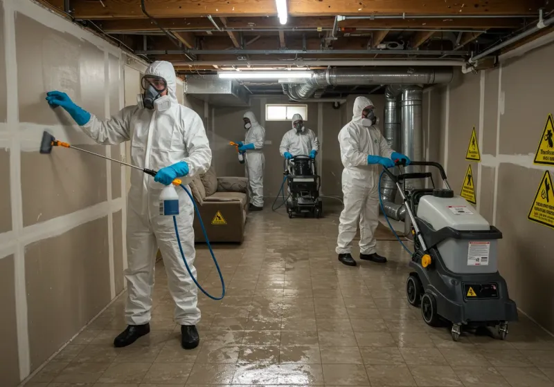 Basement Moisture Removal and Structural Drying process in Red Springs, NC